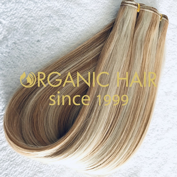 High quality full cuticle 100% human hand tied weft extension on sale I13
